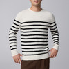 墨麦客男装简约圆领羊毛衫男2024冬季新款撞色条纹男士毛衣20819 商品缩略图1