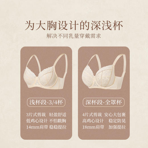 [花梦]大胸显小内衣女夏季超薄法式蕾丝性感文胸胸罩2025新款 商品图2