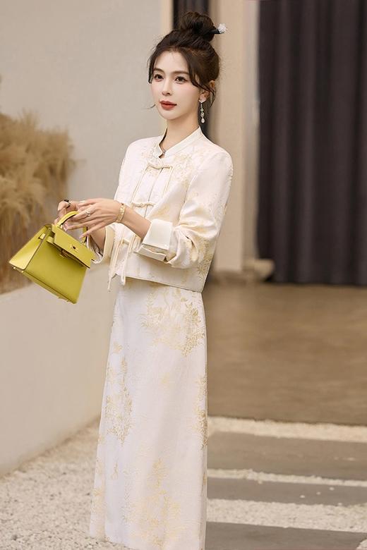 ANSUABEL 国风提花盘扣外套半裙套装 20134 商品图5