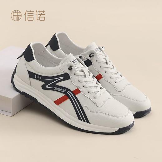 信诺真皮舒适休闲运动耐磨阿甘鞋2025年春秋季新款时尚男鞋德训鞋\\Server\e\25年所有款\25L\圆圆\N5C063-41 商品图4