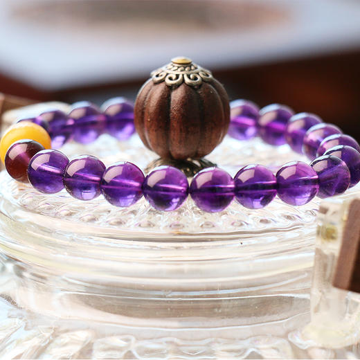 易奇吉祥天然乌拉圭紫水晶手链女生逢考必过上岸男女款手串精致送女友礼物 商品图6