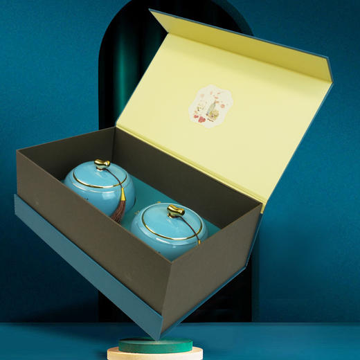 【2026新茶】恩施玉露春茶明前一级精选高山含硒绿茶250g双喜临门双瓷罐瓷罐商务礼盒CM 商品图1