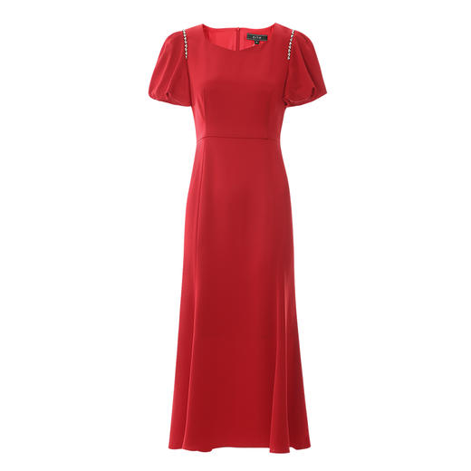 EITIE爱特爱夏季新品时尚优雅泡泡袖修身礼服连衣裙7877505 商品图5