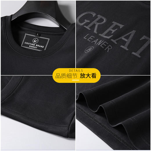 【丝光棉】【DK】大依优型大码短袖T恤加肥大码半袖男夏季打底衫胖子圆领运动T恤 商品图2