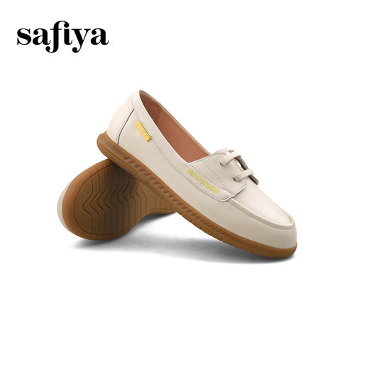 Safiya/索菲娅2025百搭一脚蹬真皮软底浅口休闲单鞋SFD1112153 商品图5