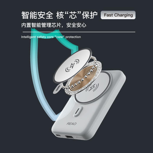 泺澳 磁吸支架无线快充10000毫安移动电源 C6 商品图2