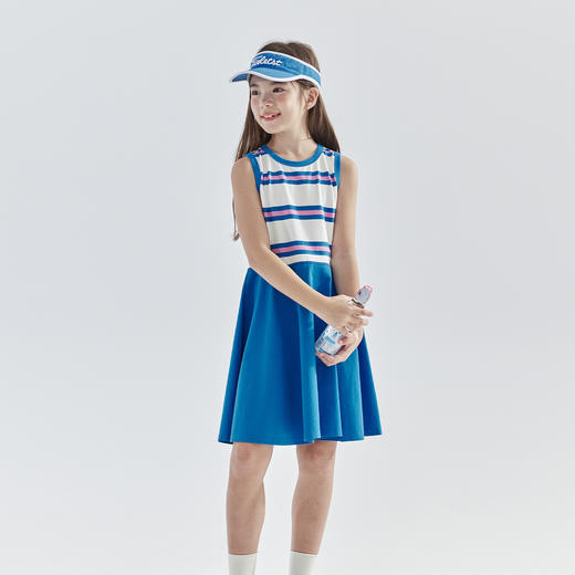 cicochild 25年夏季新款亲子中大女童条纹拼接连衣裙清新活力裙子 商品图2