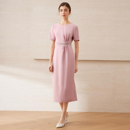 【气质钻链极简连衣裙】EITIE爱特爱优雅通勤收腰显瘦夏新款B2507676 商品图11