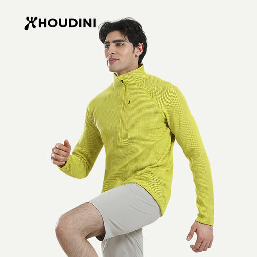 HOUDINI胡丁尼Pace Flow疾速男网眼透气立领抓绒衣外套 830047 商品图0