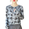 莱赛尔天丝罩衫 2025春夏女士扎染短款休闲圆领上衣 商品缩略图4