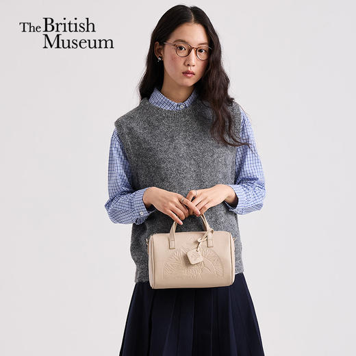大英博物馆 盖亚·安德森猫系列 时尚手提水桶包 斜挎包 米色 商品图0