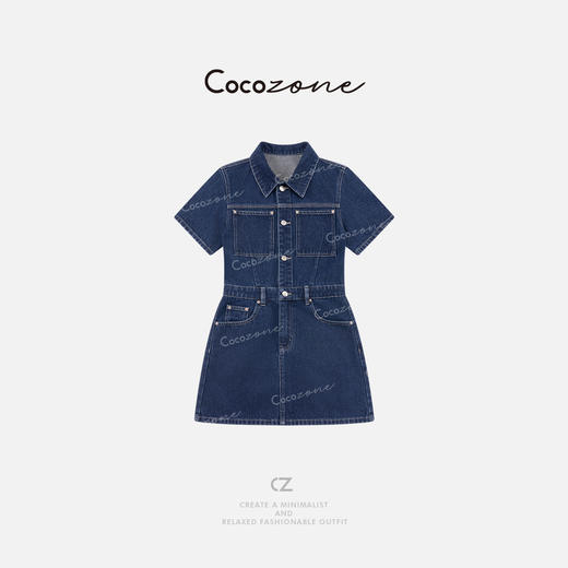 COCO ZONE 刘一一 100棉早春高级感百搭牛仔连衣裙ACD1A0254 商品图0