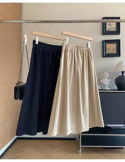 折纸裙jin口抗皱超态棉不对称对褶裥A字裙高腰半身裙 商品图13