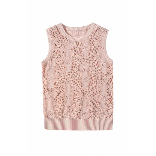 谜底针织衫无袖女2025夏季新品复古文艺合身H型短毛衣252MZ0856 商品图4