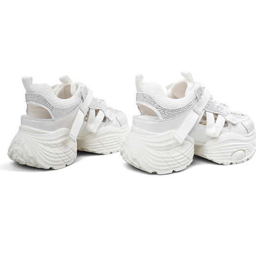 Safiya/索菲娅2025潮流厚底网面镂空烫钻增高休闲运动老爹鞋 SFD1112363 商品图9