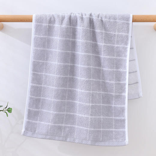 【中格毛巾】中格纹毛巾洗脸毛巾柔软吸水素色纯棉浴室面巾洗脸巾 商品图5