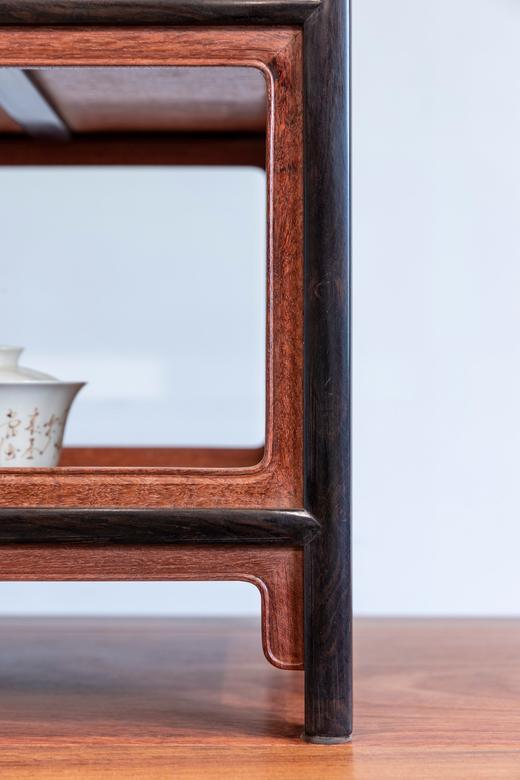 红桥红 家具严选  缅甸花梨(大果紫檀）&紫光檀  【71 明式素面 小茶水架】 商品图5