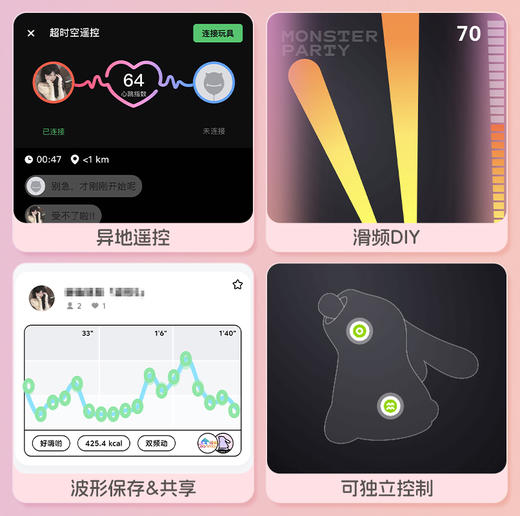 【怪兽派对APP版】小怪兽咪兔浅眸吮吸不入体跳蛋app远程遥控小玩具女生情趣女用品 商品图3