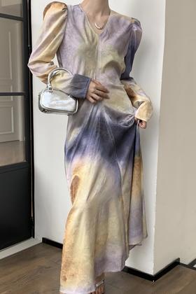 ANSUABEL 设计感晕染渐变连衣裙 20074