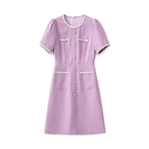 【高货wl】全新升级【铂金会员266/天猫359/差价93】(12522) 洛诗琳名媛气质小香风连衣裙女春拼接修身高级感时尚A字裙 商品图4