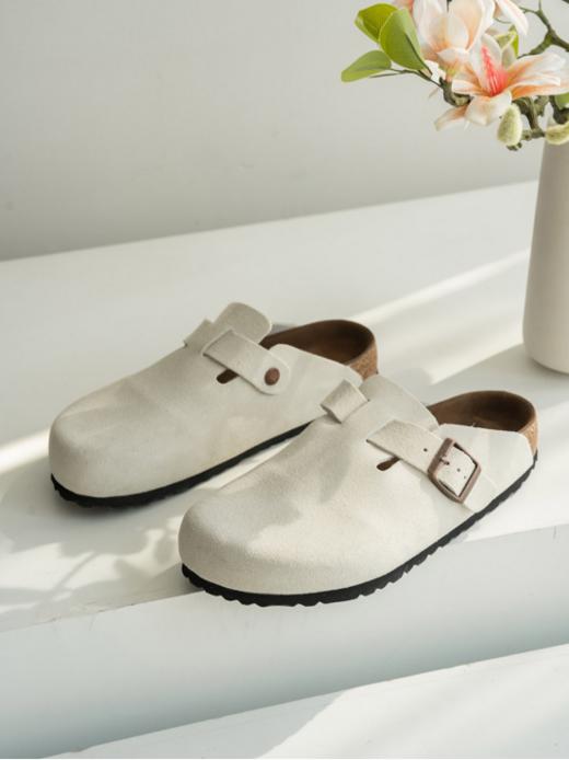 高端货❗明星高圆圆同款❗SaCha马卡龙色系勃肯鞋合集✅高档牛皮鞋面，单层厚度2.5-2.8mm ✅橡胶软木颗粒脚床，柔软轻盈 ✅EVA高密度发泡大底，防滑耐磨 商品图12