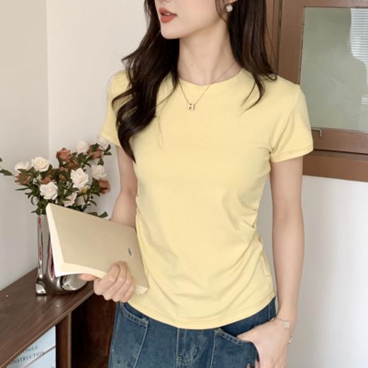 👍【骆柒柒A077#空气腰精作弊T】🌿 柔软触感，尽享舒适 🌿 ✅色彩：温柔色系，清新自然，低饱和度更显气质。 ✅面料：细腻亲肤，透气舒适，💎轻薄不闷热，适合春夏穿搭 商品图6