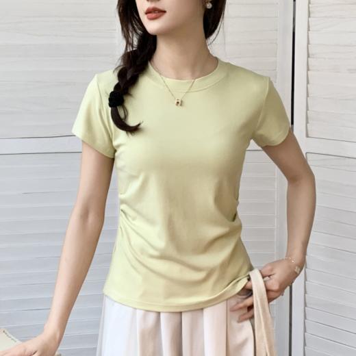 👍【骆柒柒A077#空气腰精作弊T】🌿 柔软触感，尽享舒适 🌿 ✅色彩：温柔色系，清新自然，低饱和度更显气质。 ✅面料：细腻亲肤，透气舒适，💎轻薄不闷热，适合春夏穿搭 商品图4