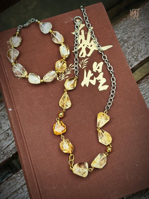 三生石本色 黄水晶随形刻面手链+项链 商品图2