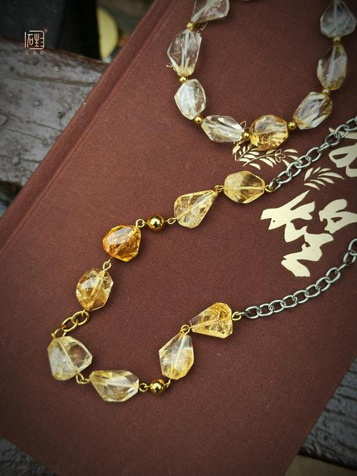 三生石本色 黄水晶随形刻面手链+项链 商品图0