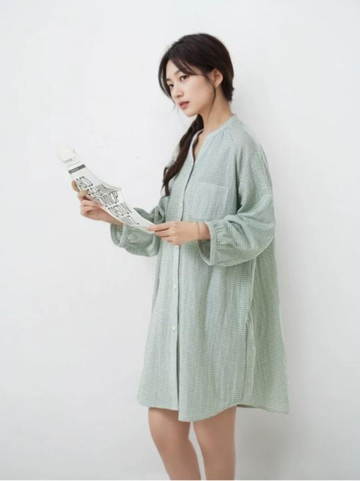 🙋♀ 【法国玛万生活方块田园风V领裙】棉质睡衣😍越穿越舒服 一定不要错过！超级绵软！肉眼可见的软糯👍 商品图1