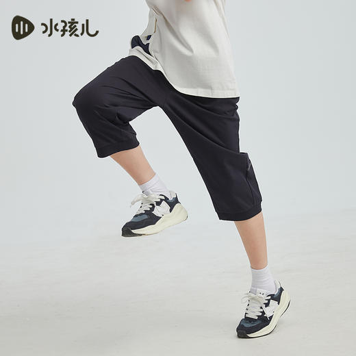 水孩儿童装儿童七分裤夏季新款男童棉感透气运动裤女童弹力裤子 商品图3