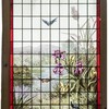 独角鹿西洋古董 1894年法国新艺术时期Pradal签名出品水岸鸢尾雀鸟主题彩绘玻璃花窗 商品缩略图1