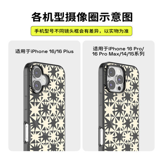 【自由暮色】星芒格纹·黑白 POPCASE手机壳 MagSafe Popcase磁吸款 撞色 日月星 拼贴 iPhone16/15/14 商品图2