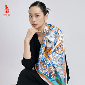 SAINTJOY/上久楷真丝方巾 印花真丝方巾 星语FJS24024