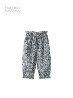 碎花木耳边七分裤