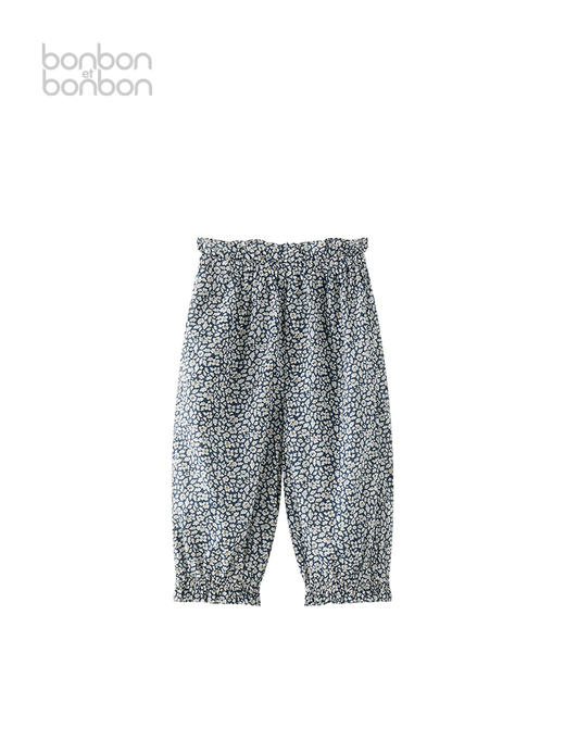 碎花木耳边七分裤 商品图0