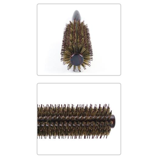 猪鬃毛卷发梳 荷木造型毛滚梳美发顺发圆筒滚梳木卷发梳 商品图3