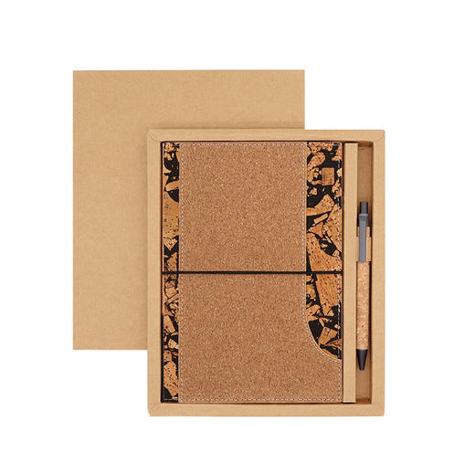 木纹咖啡渣环保笔记本定制创意笔记本拼接松紧带记事本印logo 商品图1