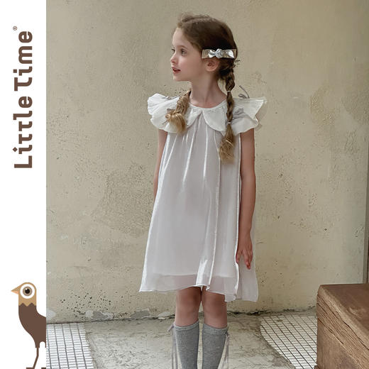 Little time女童连衣裙夏装2025新款儿童娃娃领公主裙流光背心 商品图2