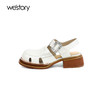westory夏季法式优雅细高跟凉鞋露趾粗跟鞋凉鞋W24AH57651 商品缩略图1