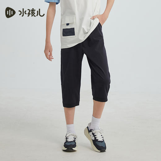 水孩儿童装儿童七分裤夏季新款男童棉感透气运动裤女童弹力裤子 商品图4