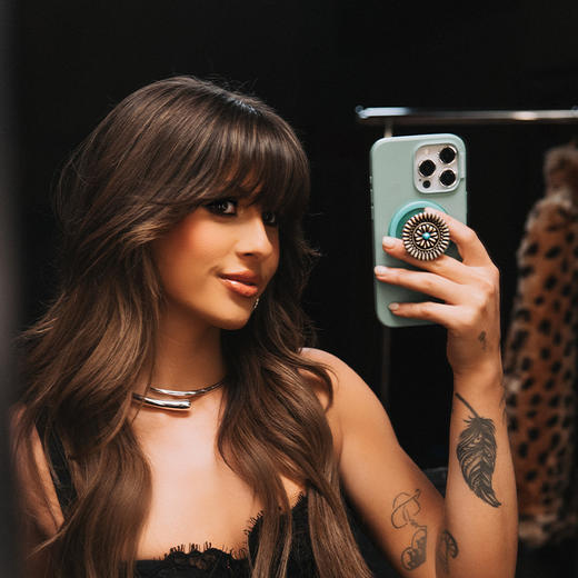 【自由暮色】银石花 POPGRIP泡泡骚手机粘贴式气囊支架 Other其他系列 银色 植物花卉 商品图2