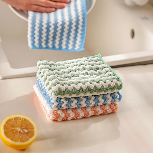 摩登主妇抹布厨房专用不沾油吸水不掉毛擦桌子易清洗珊瑚绒洗碗布 商品图0