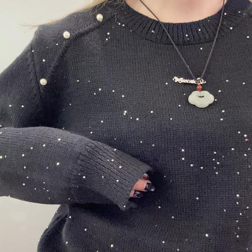 ZB圆领镶珍珠毛织上衣50109春季020051012258 商品图3