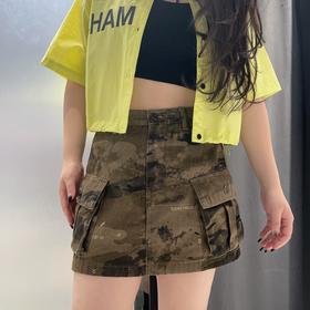 N双口袋迷彩短半裙（绿）夏季152080140321