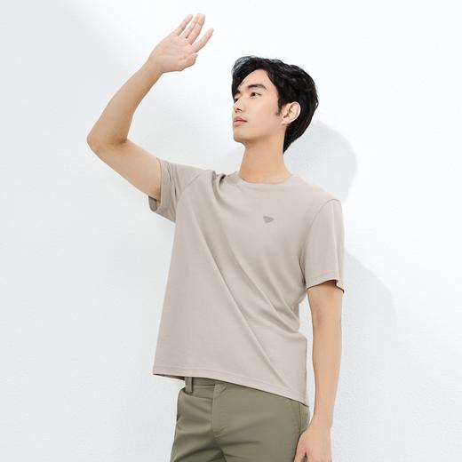 【含桑蚕丝】柒牌男士短袖T恤2025夏季新款休闲百搭透气圆领上衣128T73260 商品图1