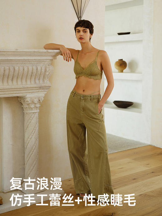 【野百合】遐性感绑带法式内衣女夏薄款三角杯无钢圈中小胸文胸罩 商品图3