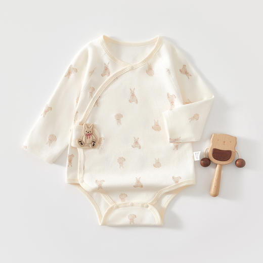【斜襟设计时尚百搭，包臀造型超可爱】包屁衣春秋婴儿衣服 纯棉宝宝斜襟连体衣 新生儿包臀衣三角爬服睡衣-QQ 商品图3
