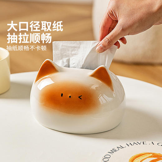摩登主妇陶瓷纸巾盒客厅家用轻奢高档2025新款创意可爱桌面抽纸盒 商品图1