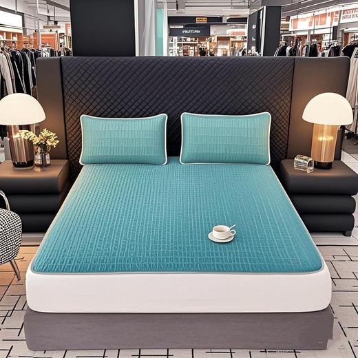 【奢享泰国三皇室同源睡眠美学纯色乳胶凉席三件套】100%乳胶凉席采用的是天然乳胶为原料 教亲肤透气、凉感适中，而且具有弹性，睡眠非常舒适。适合:老人，小孩儿孕妇8的最佳养生凉席~ 商品图3